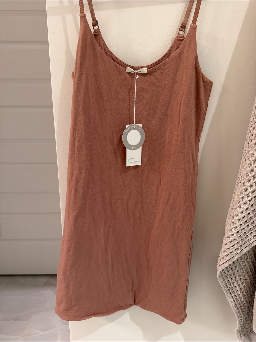 NWT Skin worldwide organic Pima cotton slip in maple sz small $88